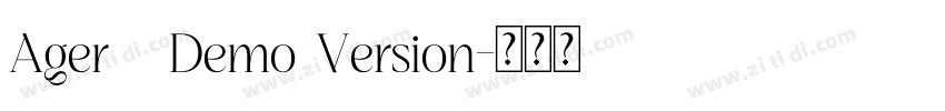 Ager   Demo Version字体转换
